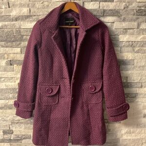 Poetry Textured Purple Pea Coat